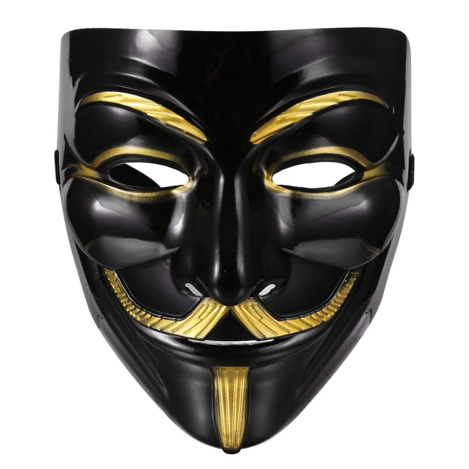 V for Vendetta Comic Face Mask Anonymous Guy Fawkes (Black)