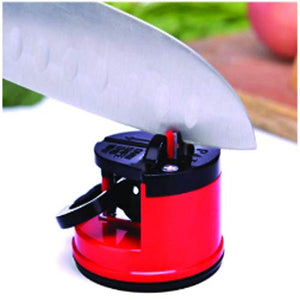 Manual Kitchen Knife Sharpener for Sharpening Stainless Steel | Sharpening Tool for Ceramic Knife and Steel Knives | Mini Knife Sharpener with Suction Base