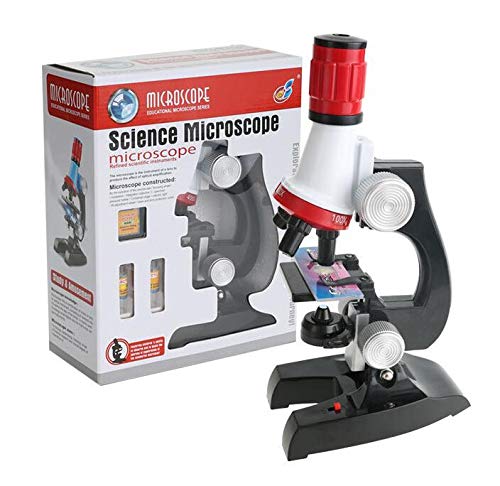 Science Kits with Slides Educational Beginner Microscope Kit with LED 100X 400X and 1200X Magnification for Kids Students