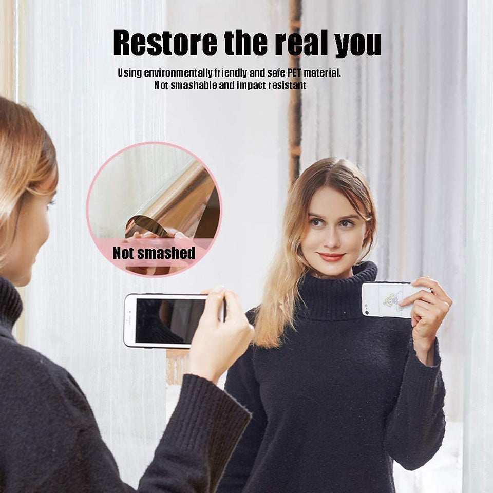 Flexible Self Adhesive Mirror Sheet 30 x 20 cm, Mirror Sticker for Office Home Bathroom Wall Decor