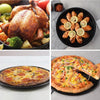 Carbon Steel Non-Stick Bakeware | Round Shape Plate | Cake Pizza Pan Baking Mould | Used in Microwave Oven, OTG | Baking Tools | Black (32cm x 32cm x 2 cm)