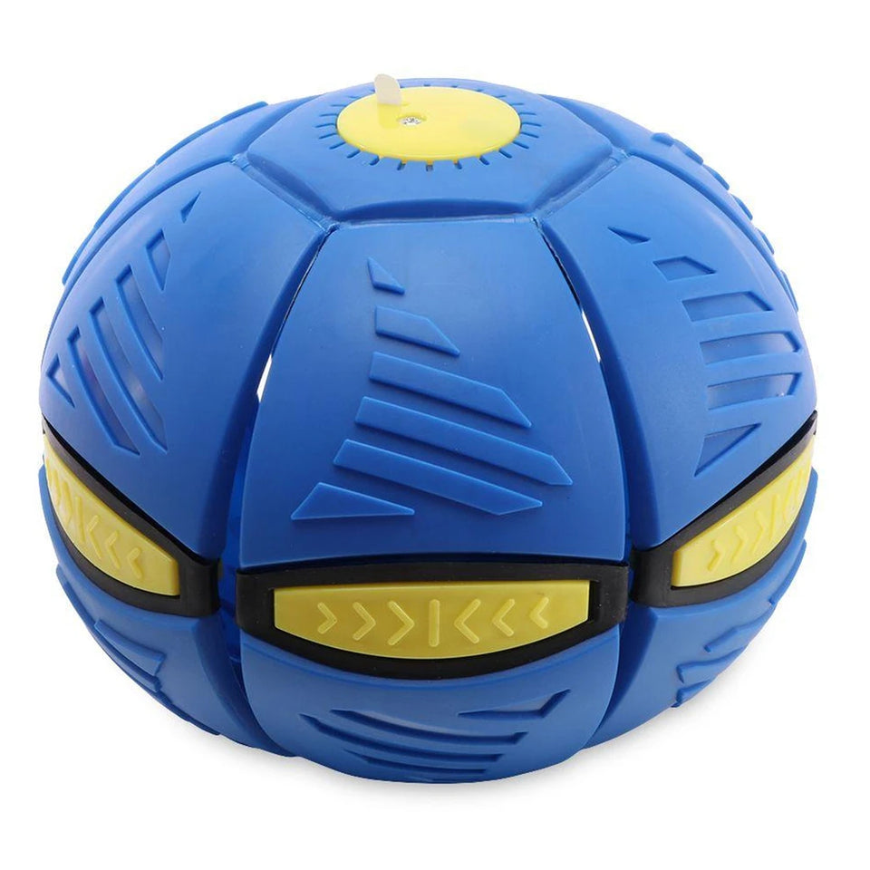 Flying Soccer Ball UFO ball with Frisbee Deformation Ball, Magic Football Flat Throw Ball, with 3 LED Light Football Shock Proof