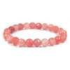 Cherry / Strawberry Quartz Bracelet 8 mm Beads Lab Stretchable Elastic Bracelet Cherry Quartz Crystal Gemstone