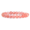 Cherry / Strawberry Quartz Bracelet 6 mm Beads Lab Stretchable Elastic Bracelet Cherry Quartz Crystal Gemstone