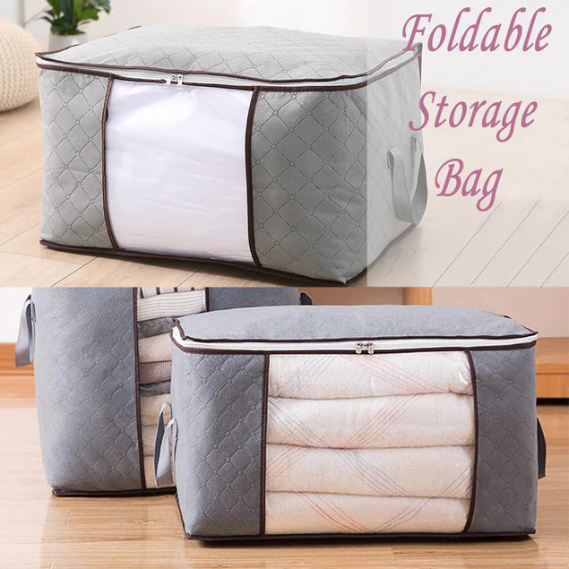 Cloth Storage Bag used in storing all types cloths and stuffs for Storage, Shifting, Travelling purposes in all kind of needs - 2 pcs
