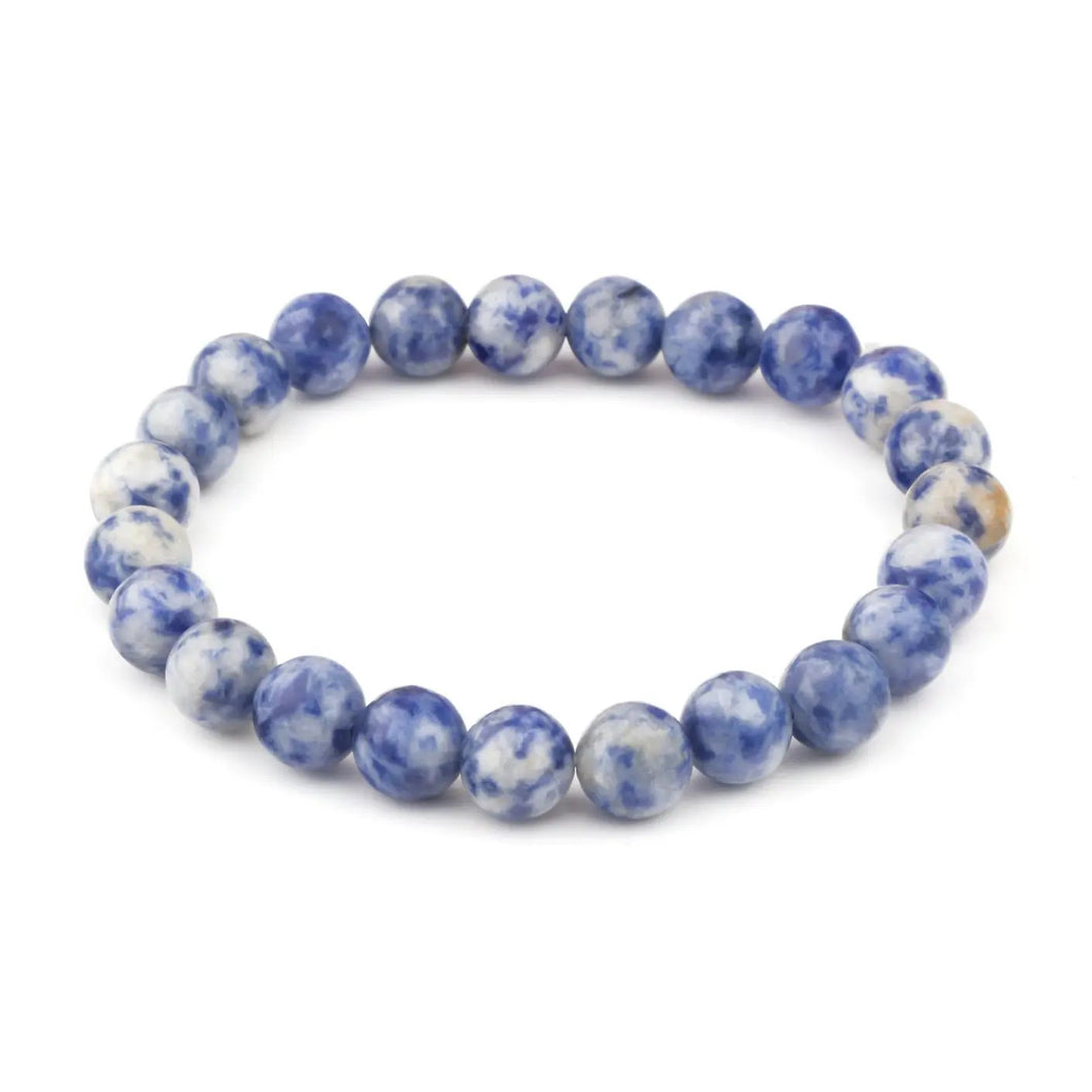 Sodalite Crystal Bracelet 8 mm Beads Lab Stretchable Elastic Bracelet Sodalite Semi precious Gemstone