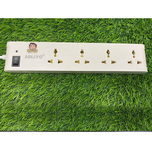 Extension Board, 4-way Extension Board with Spike and Surge Protection, 4 Sockets & 1 Switch 3 core Long 163 cm Wire 6 A with 3 Pin Wall Plug