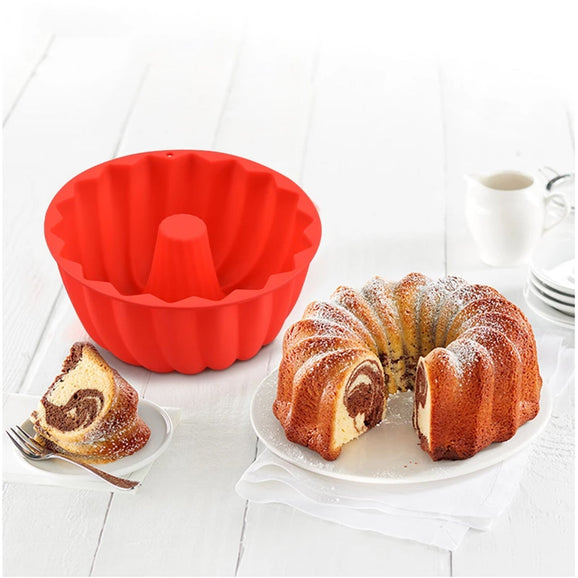 Bakeware Non Stick Silicone Ring Shape Round Cake Mold, Spiral Ring Baking Mold