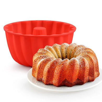 Bakeware Non Stick Silicone Ring Shape Round Cake Mold, Spiral Ring Baking Mold
