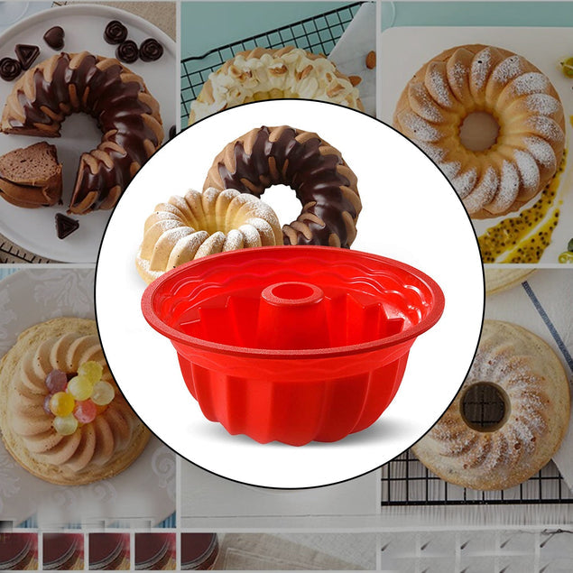 Bakeware Non Stick Silicone Ring Shape Round Cake Mold, Spiral Ring Baking Mold