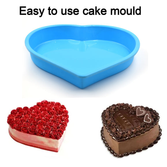Silicone Heart Shape Big size Silicone Bakeware Cake Mold Cupcake / Muffin Mould (Pack of 1)