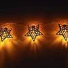 Golden Metal Star String 16 Led Decorative Lights for Home Hanging Bedroom Birthday Party Decoration Romantic Mood Light