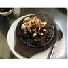 Iron Sizzler Plate with Wooden Plate /Stand Round Sizzler for Sizzling Brownie Platter Round 4" Inch