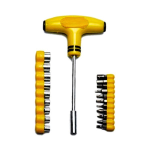 Saleshop365® T-Bar 24 pcs Screw driver and socket Toolkit + Snap & Grip Wrench Set - halfrate.in