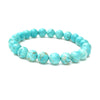 Turquoise / Firoza Bracelet Natural Crystal Healing Bracelet Gemstone Jewellery Beaded Stone Bracelet for Men & Women, Bead Size 6 mm