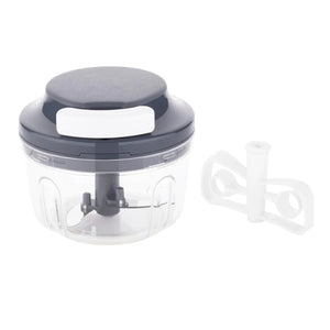 Quick 2 in 1 Plastic Round Multipurpose Quick Manual Hand Chopper with Stainless Steel Blade and Whisker