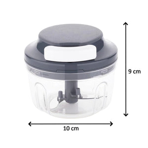 Quick 2 in 1 Plastic Round Multipurpose Quick Manual Hand Chopper with Stainless Steel Blade and Whisker