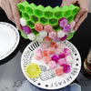 Flexible Silicone Honeycomb 37 Cavity Ice Cube Tray with Lid Trays for Freezer Moulds Small Cubes Whiskey Fridge Bar Soft Ice Cube Tray