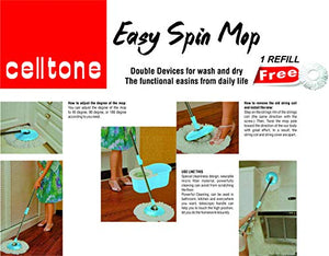 Easy Spin Mop with Microfiber Refill (Multicolour)