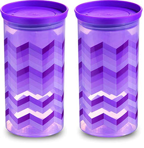 Kitchen Queen Airtight Plastic Storage Containers, 1200Ml, Set of 2, Purple