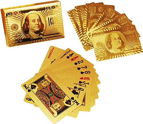 24 K Gold Plated Poker Playing Cards (Golden) - halfrate.in