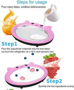 Instant Ice Cream Maker Machine Comes with 2 Spatulas Mini Freezing Kit Yogurt Making Plate | Ice Frying Machine Set