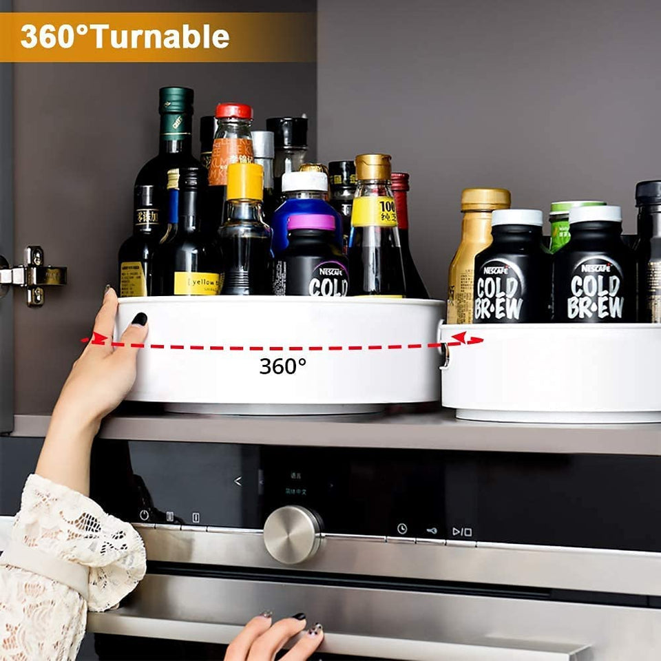 Multi-Purpose 360° Rotating Organizer Tray/Kitchen Organizer/Multi- Function Rotating Tray/Cosmetics Organizer