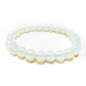 Opalite Bracelet Natural Crystal Healing Bracelet Gemstone Jewellery Beaded Stone Bracelet for Men & Women, Bead Size 8 mm