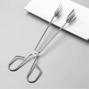 Multifunctional Kitchen Barbecue Stainless Steel Wire Food Serving Tong Charcoal Clip Cooking Scissor Tongs 26 cm