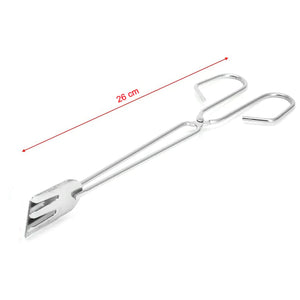 Multifunctional Kitchen Barbecue Stainless Steel Wire Food Serving Tong Charcoal Clip Cooking Scissor Tongs 26 cm