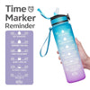 Unbreakable Water Bottle 1 L with Motivational Time Marker measurement, Leakproof Durable BPA Free Water bottle for office, School, Home, gym