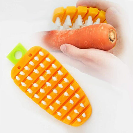 Fruit and Vegetable Cleaning Brushes Carrot Pattern for Washing Carrot Potato Root Scrubber Food Kitchen Cleaning Tools