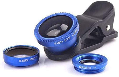 3 in 1 Cell Phone Camera Lens Kit -Fish Eye Lens, 2 in 1 Macro Lens & Wide Angle Lens Compatible for Android/iOS Devices - halfrate.in