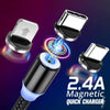 Magnetic USB Charging Cable, Multi 3-in-1 Cable Charger with LED light for Android, All Type C Mobiles and iOS Mobiles Fast Charging Cable - halfrate.in