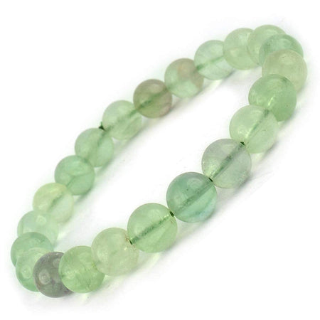 Green Fluorite Bracelet Natural Crystal Healing Bracelet Gemstone Jewellery Beaded Stone Bracelet for Men & Women, Bead Size 8 mm
