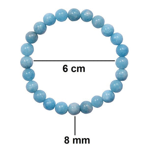 Natural Aquamarine Bracelet 8 mm Beads Reiki Healing Metaphysical Stone For Unisex Semi Precious Gemstones Stretchable Bracelet