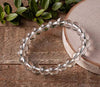 Natural Reiki Healing Spathic Clear Quartz Crystal Stone 6 mm Beads Charm Bracelet for Men and Women