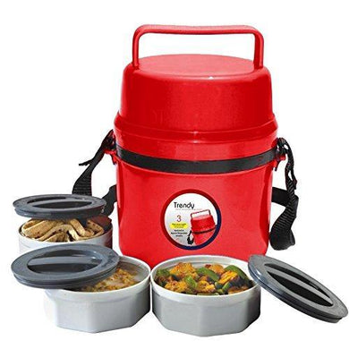 3 Container Insulated Hot Lunch Pack Tiffin Box Home Picnic - halfrate.in