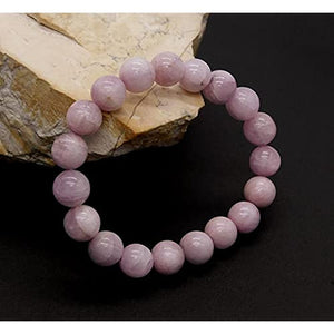 Natural Kunzite Bracelet 8 mm Beads Reiki Healing Purple Lavender Stone For Unisex Semi Precious Gemstones Stretchable Bracelet