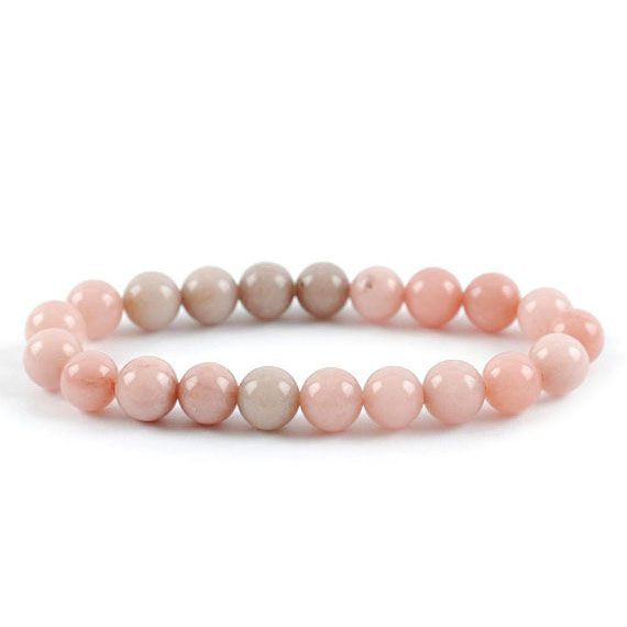 Pink Opal Bracelet for Love and Passion 6 mm Beads Bracelet Round Shape for Reiki Healing and Crystal Healing Stone Semi Precious Gemstones Stretchable Bracelet