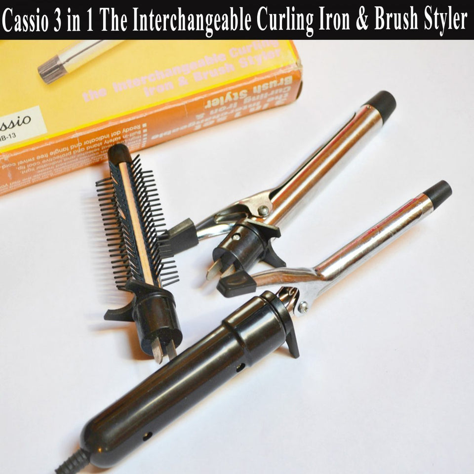 Ratehalf® 3-in-1 set the Interchangeable Curling Iron & Brush Styler - halfrate.in
