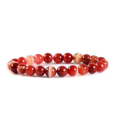 Red Sulemani / Botswana Agate Bracelet 6 mm Beads Stretchable Bracelet Round Shape for Reiki Healing and Crystal Semi Precious Gemstone