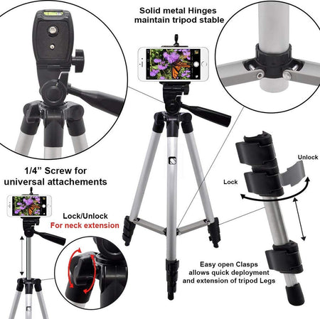 Tripod-3110  Portable Camera Tripod with Three-Dimensional Head & Quick Release 40.2 Inch Plate for Canon Nikon Sony Cameras Camcorders - halfrate.in