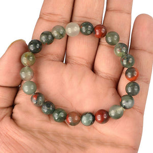 Natural Bloodstone Bracelet 8 mm Beads Bracelet Round Shape for Reiki Healing and Crystal Healing Stone Semi Precious Gemstones Stretchable Bracelet