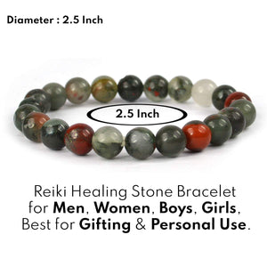 Natural Bloodstone Bracelet 6 mm Beads Bracelet Round Shape for Reiki Healing and Crystal Healing Stone Semi Precious Gemstones Stretchable Bracelet