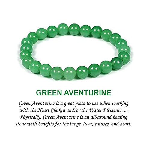 Green Aventurine with 7 Chakra 8mm Bracelet