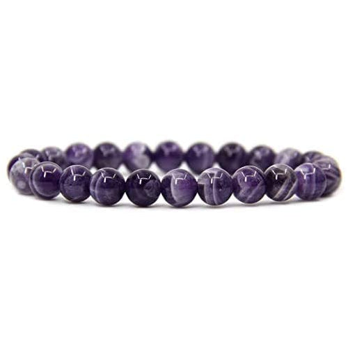 Hot And Bold Natural Amethyst Reiki Feng-Shui Crystal Gem Stone Beads  Bracelets. For Women