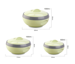 Asian Venus Plastic Casserole Set, 3- 600, 1000, 1500ml , Green - halfrate.in