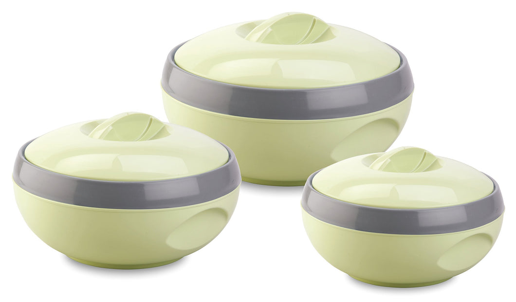 Asian Venus Plastic Casserole Set, 3- 600, 1000, 1500ml , Green - halfrate.in