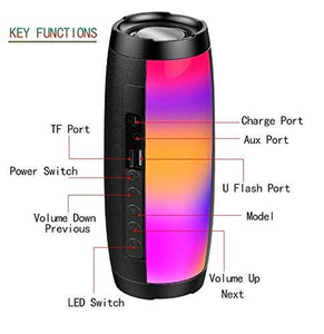 Ekdant® TG 157 Loudspeaker with Flash LED Disco Light Super Bass Splashproof Wireless Bluetooth Speaker Best Sound Quality Playing with Mobile/Tablet/Laptop/AUX/Memory Card/Pan Drive/FM - halfrate.in